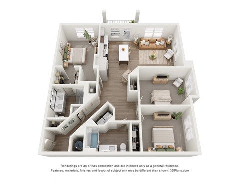 a 1 bedroom floorplan is shown in this illustration